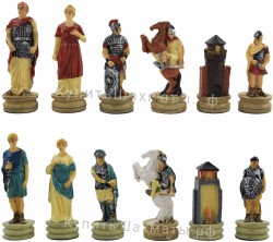 Фигуры каменные подарочные шахматные "Древний Рим и Греция"
